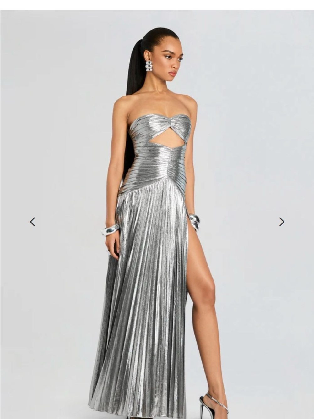 Retrofête Silver Shimmery Evening Dress - Picture 3 of 8